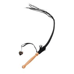 Кнут плетеный Pecado BDSM, натуральная кожа, черный, 65 см