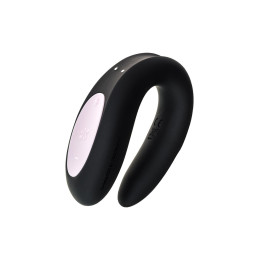 Многофункциональный стимулятор для пар Satisfyer Double Joy Connect App, силикон, чёрный, 9,14 см