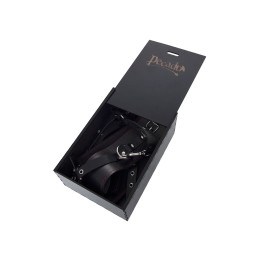 Бондажный набор Pecado BDSM, сцепка, наручники, оковы, натуральная кожа, черный