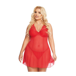 Комбинация и стринги SoftLine Collection Berta, красный, XL