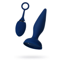 Анальная вибровтулка O'Play Unico с пультом ДУ, силикон, синий, 13,5 см.