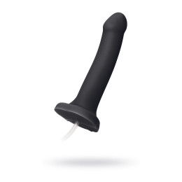 Ремневой нереалистичный семяизвергающий страпон Strap-on-me, L, силикон, черный, 19,6 см