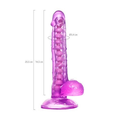 Реалистичный фаллоимитатор A-Toys by TOYFA Celiam, TPE, фиолетовый, 20,5 см