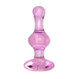 Анальная втулка Sexus Glass, стекло, розовая, 9,8 см
