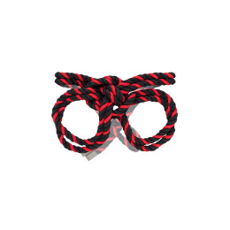 Наручники-оковы Pecado BDSM, "Узел-альфа", из хлопковой веревки, черно-красные, 3,3 м