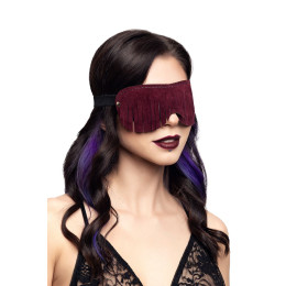 Маска Pecado BDSM, с бахромой, натуральный велюр, бордовая