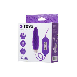 Виброяйцо с пультом управления A-Toys by TOYFA Cony, силикон, фиолетовый, 7,6 см