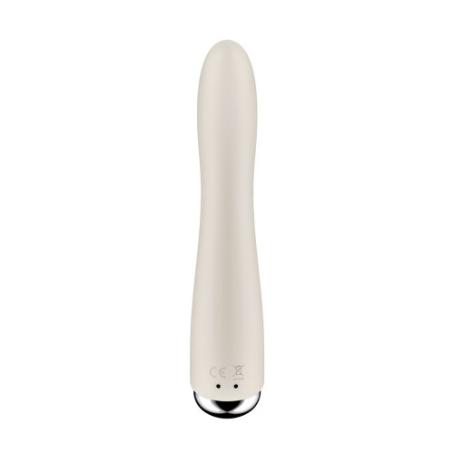 Вибратор для точки G  с ротацией Satisfyer Spinning Vibe 1, силикон, бежевый, 17,8 см