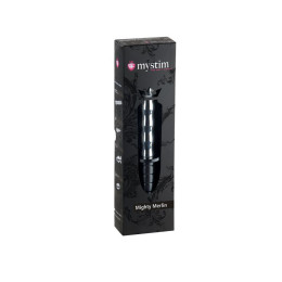 Фаллоимитатор с электростимуляцией Mystim Mighty Merlin, хирургическая сталь, серебряный, 28 см