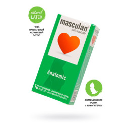 Презервативы Masculan, Anatomic №10, анатомической формы, 5,3 см, 18,5 см, 10 шт
