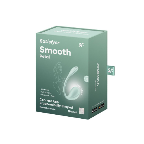 Виброяйцо Satisfyer Smooth Petal Connect App, мятное, 6,5 см