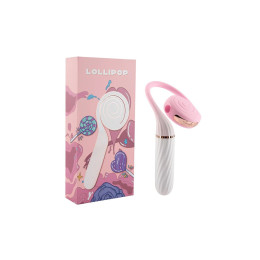 Вибратор с вакуумным стимулятором OTOUCH Lollipop Dual Stimulation, силикон, бело-розовый, 20 см