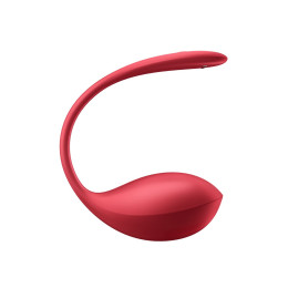 Виброяйцо Satisfyer Shiny Petal Connect App с пультом ДУ, красный, 7,5 см