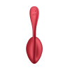 Виброяйцо Satisfyer Shiny Petal Connect App с пультом ДУ, красный, 7,5 см