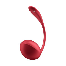 Виброяйцо Satisfyer Shiny Petal Connect App с пультом ДУ, красный, 7,5 см