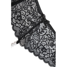 Трусы Eromantica, Freya, с бусами, черные, 42-44