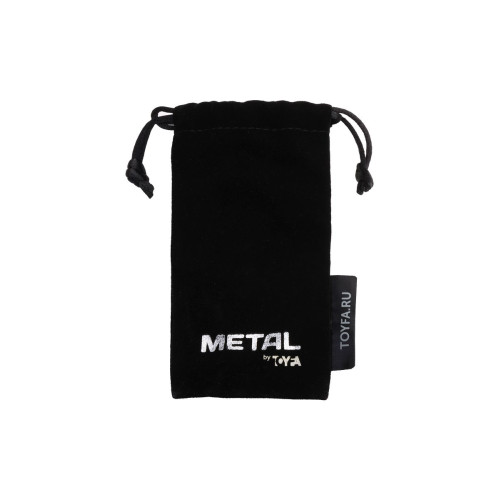 Анальная втулка Metal by TOYFA, металл, серебряная, с красным кристаллом, 9,5 см, Ø 4 см, 145 г