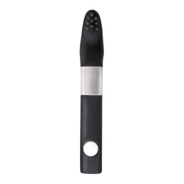 Вибратор клиторальный Qvibry 8Gb USB памяти, силикон, черный, 12 см