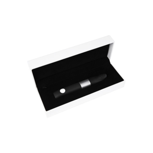 Вибратор клиторальный Qvibry 8Gb USB памяти, силикон, черный, 12 см
