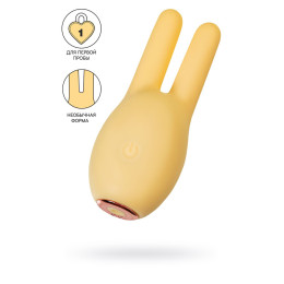 Вибратор Штучки-Дрючки, Mr. Bunny, желтый, силикон, 9,2 см