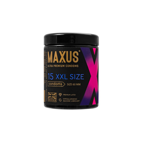 Презервативы Maxus XXL, латекс, увеличенный размер 15 шт.