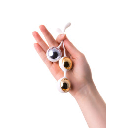 **АУТЛЕТ** Набор вагинальных шариков Nalone Yany, металл, синие и золотые, 15,5 см