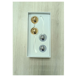 **АУТЛЕТ** Набор вагинальных шариков Nalone Yany, металл, синие и золотые, 15,5 см