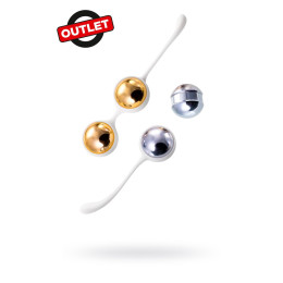 **АУТЛЕТ** Набор вагинальных шариков Nalone Yany, металл, синие и золотые, 15,5 см