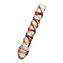 Двусторонний фаллоимитатор Sexus Glass, стекло, прозрачный, 19,5 см