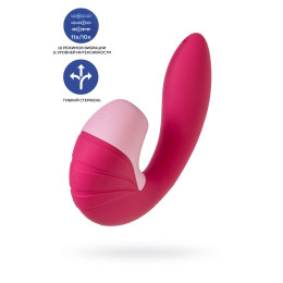 Вибратор Satisfyer Supernova, с вакуум-волновым стимулятором, силикон, красный, 16,9 см
