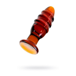 Анальная втулка Sexus Glass, стекло, коричневая, 12,5 см, Ø 4 см