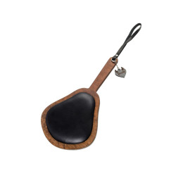 Паддл Pecado BDSM, большой с мягкой подушечкой, натуральная кожа и дерево, черный