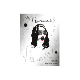 Кружевной набор TOYFA Marcus (маска и кляп), серебряный