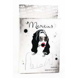 Кружевной набор TOYFA Marcus (маска и кляп), серебряный