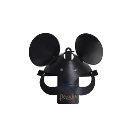 Маска Pecado BDSM, с ушками мышки, натуральная кожа, черный