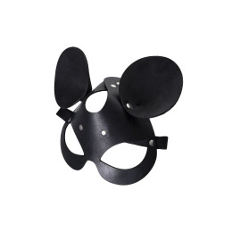 Маска Pecado BDSM, с ушками мышки, натуральная кожа, черный