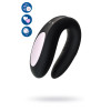 Многофункциональный стимулятор для пар Satisfyer Double Joy Connect App, силикон, чёрный, 9,14 см