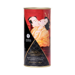 Масло массажное для тела Shunga «Клубника и шампанское»Sparkling Strawberry Wine,разогревающее,100мл