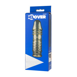 Насадка на пенис XLover by TOYFA, для увеличения размера, TPE, черный прозрачный, 13,5 см