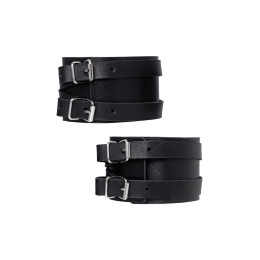 Оковы Pecado BDSM, с двумя перекрёстными ремешками, сцепка-оригинальный карабин, натуральная кожа