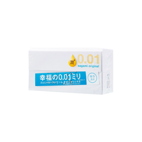 Презервативы Sagami, original 0.01, полиуретан, EXTRA LUB, 12 шт.