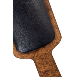 Паддл Pecado BDSM, прямоугольный с мягкой подушечкой, натуральная кожа и дерево, черный