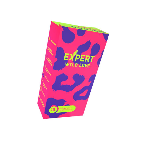 Презервативы EXPERT Wild Love , ребристые с точками, 15 шт