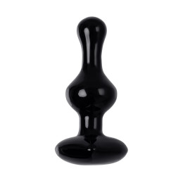 Анальная втулка Sexus Glass, стекло, черная, 9,8 см