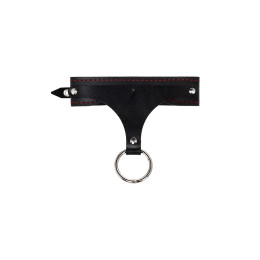 Ошейник Pecado BDSM, с контрастной строчкой, натуральная кожа, черный