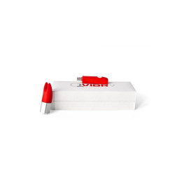 Вибратор клиторальный Qvibry 4Gb USB памяти, силикон, красный, 12 см