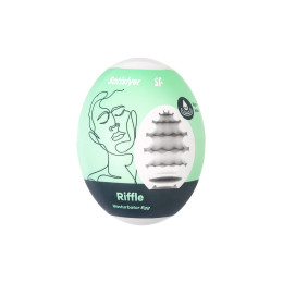 Мастурбатор нереалистичный Satisfyer Egg Single (Riffle), TPE, зеленый
