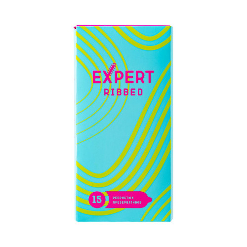 Презервативы EXPERT Ribbed, ребристые, 15шт