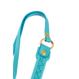 Плеть Pecado BDSM, голубая рукоять, голубые хлысты, натуральная кожа