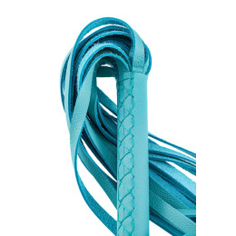 Плеть Pecado BDSM, голубая рукоять, голубые хлысты, натуральная кожа